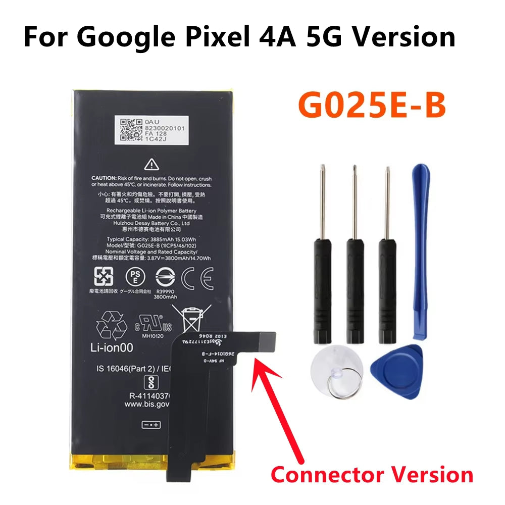 Batterie de remplacement pour Google Pixel 4a 5G, G025E-B Batterie de remplacement pour Google Pixel 4a 5G, G025E-B